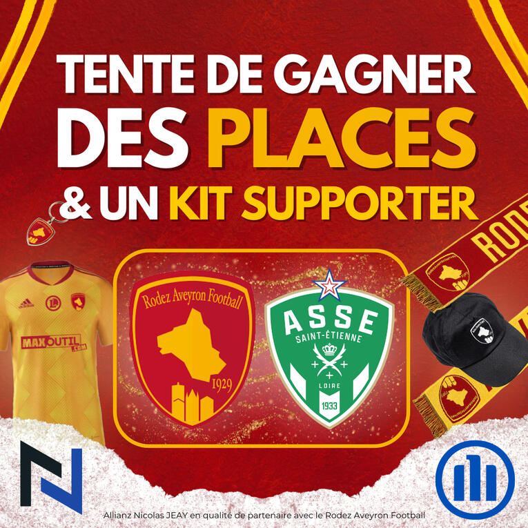 Deviens l'un des deux heureux gagnants pour remporter des lots exceptionnels : 🎁 1er Gagnant : 2 places pour le premier match à domicile RAF VS ASSE le 12/08 + 2 casquettes du RAF 🎁 2ème Gagnant : Un maillot officiel du RAF + 2 écharpes et 2 porte-clés d